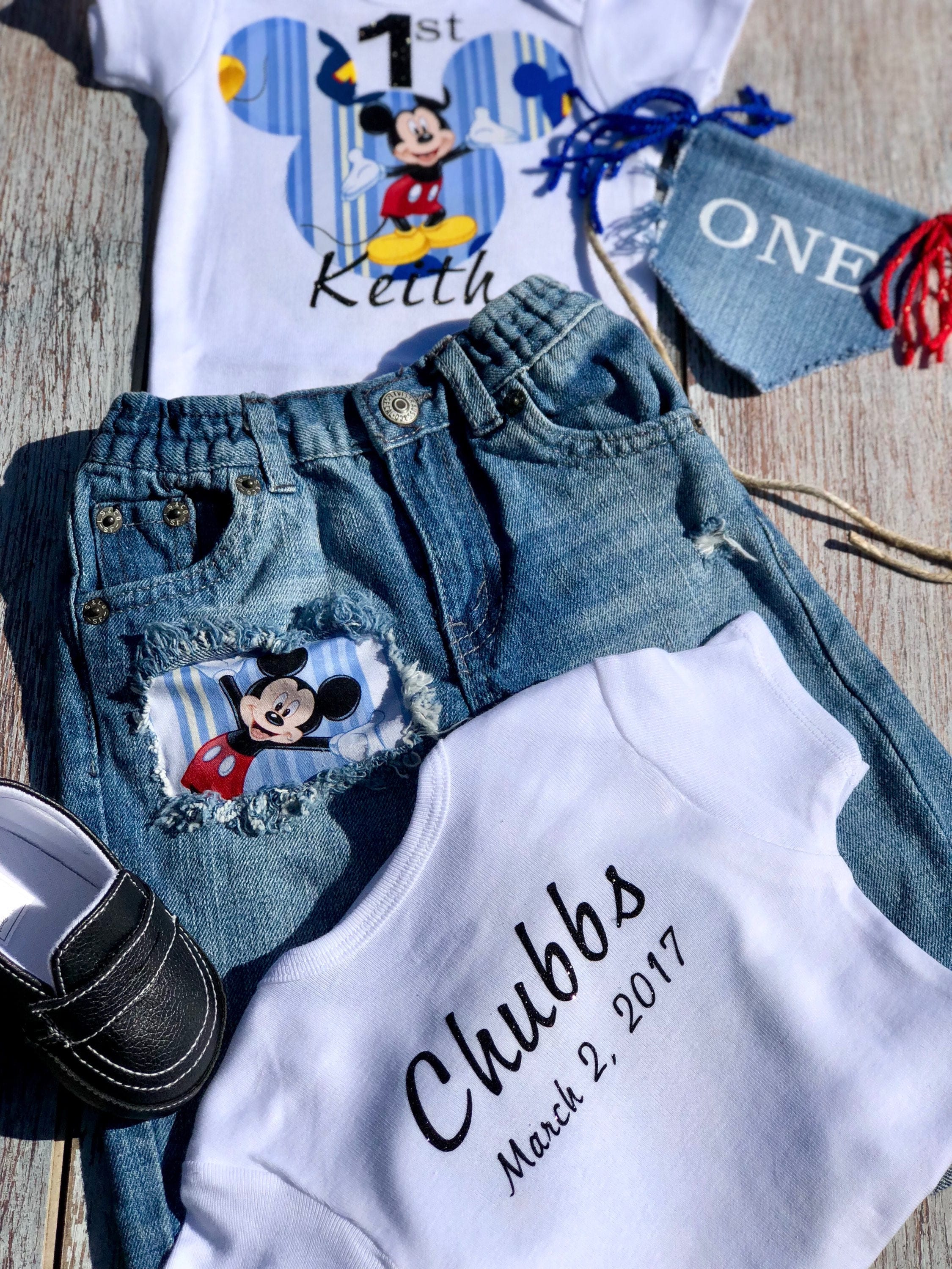 Mickey mouse 1 top year birthday outfit