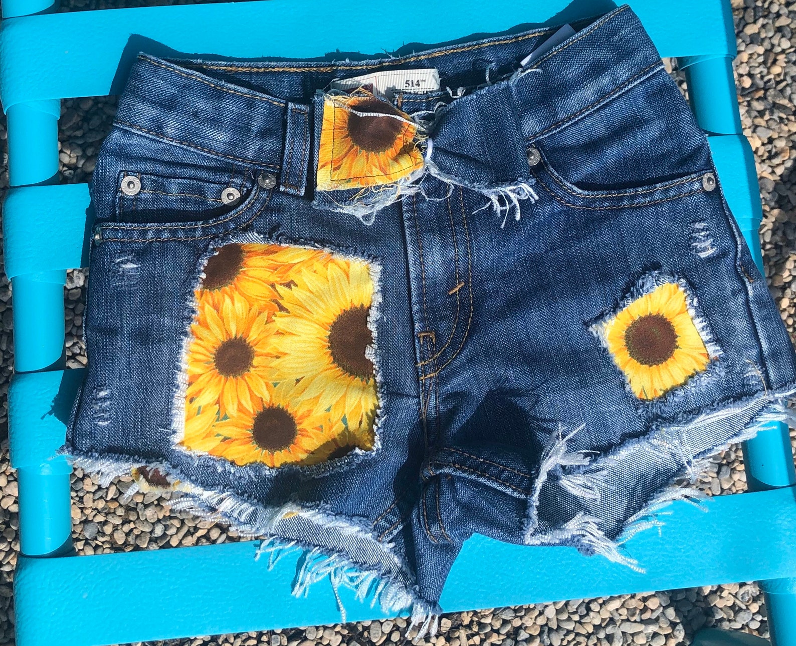 Sunflower Denim Shorts Sunflower Distressed Shorts Sunflower - Etsy