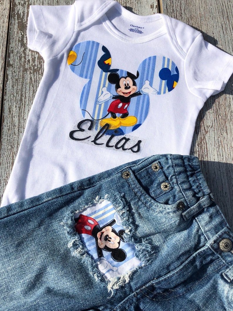 Mickey Mouse First Birthday Outfit Baby Boys First Disney Etsy