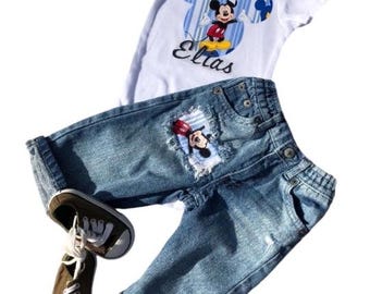 Mickey Mouse first birthday outfit, baby boys first Disney trip, Mickey Mouse birthday onesie, Disney trip,1st birthday outfit, birthday set
