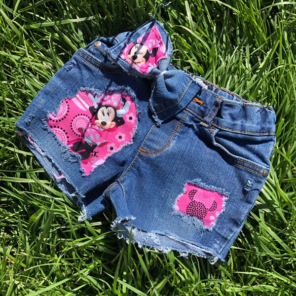 Summer edition pink Minnie Mouse Shorts/Minnie Mouse/Distressed Minnie Mouse Shorts/Minnie Mouse Birthday Outfit/Minnie Mouse/summer shorts