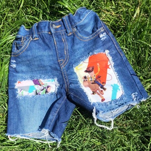 Toy Story Denim Shorts, Distressed Birthday Outfit