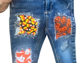 Vintage MARAXIA Stacked Skinny Denim Jeans Low Rise Reconstructed 