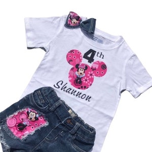 Pink Minnie Mouse birthday outfit, Minnie mouse birthday, minnie mouse, Disneyland,Mickey Mouse