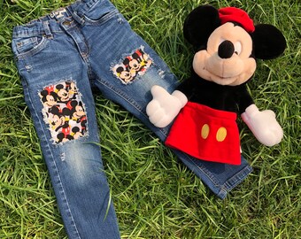 Mickey Mouse Jeans - Etsy