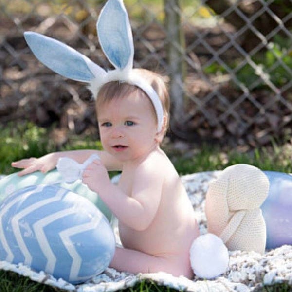 My first Easter Boy, My First Easter Outfit, bunny ears Girl, Bunny ears and tail, Easter accessory set, Boy bunny set, Girl bunny set,