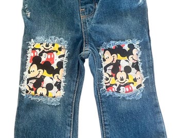 Boys Distressed Mickey Mouse Jeans, Disneyland Outfit