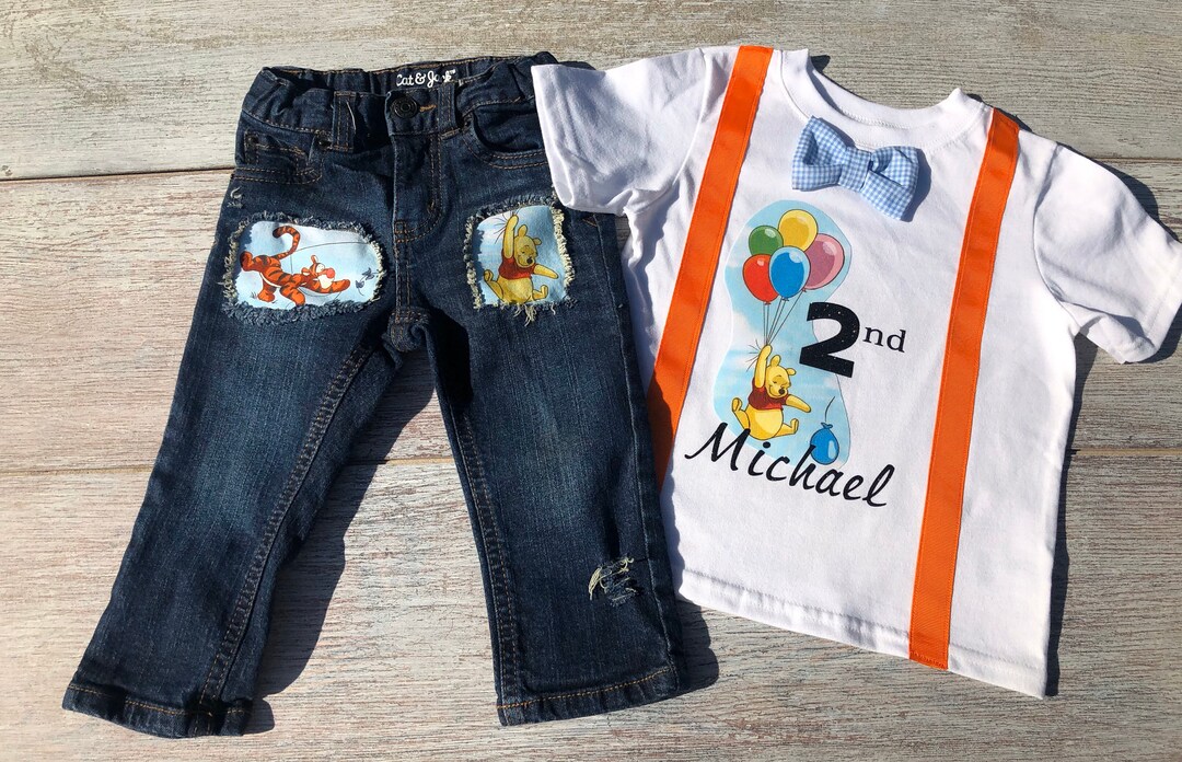 Winnie First Birthday Baby Boy Outfit Winnie the Pooh Second Etsy