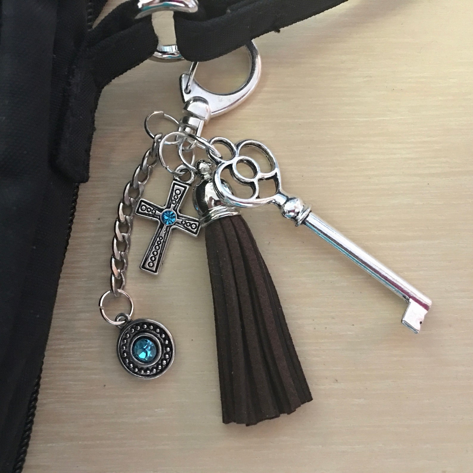 Jean Jewelry or Handbag Charm Accessory Silver Plate Brown Etsy