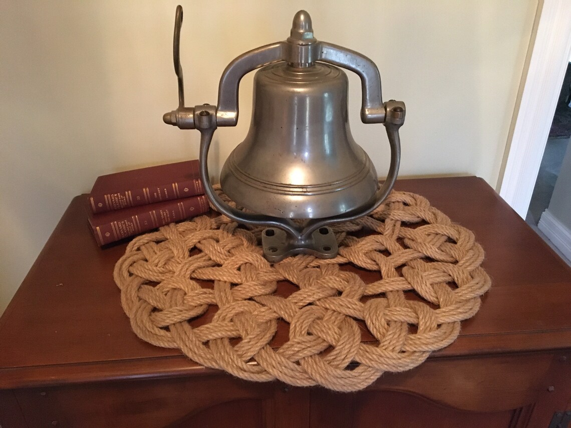 Large Mat 24 Inches Round in Jute Rope for Farmhouse, Rustic, Nautical ...
