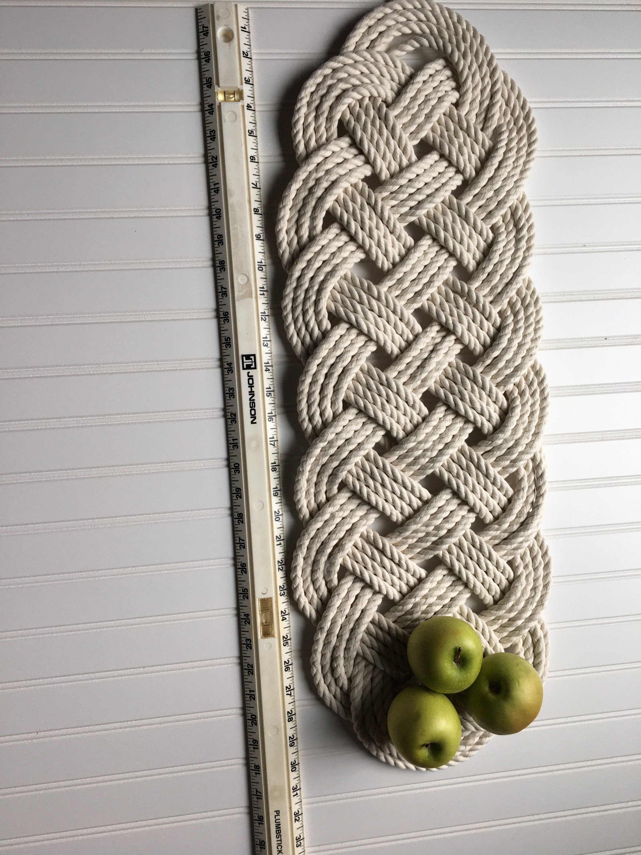 Rope Table Runner of Natural White Cotton Rope for Nautical, Boat and ...
