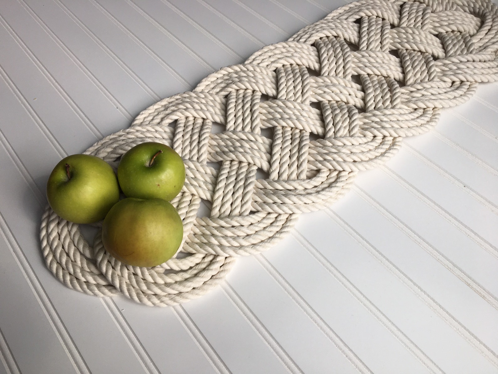 Rope Table Runner of Natural White Cotton Rope for Nautical Etsy