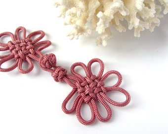 Frog Closures Pan Chang Flower Knot Fasteners Rose Knotting Cord Coat Button Sweater Clasp Purse Latch Box Clasp Historical Clothing Notion