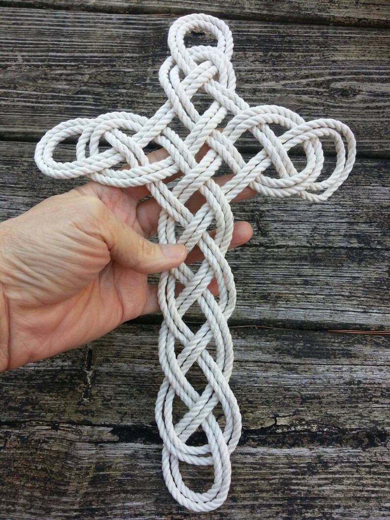 Rope Cross Wall Decor Celtic Knot Cross Wall Hanging Cotton | Etsy