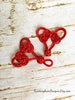 Heart Frog Closure Button Red Heart Shaped Clasp for Cosplay Costume Bridal Cape Celtic Knot  Decorative Sweater Button Cloak Clasp 