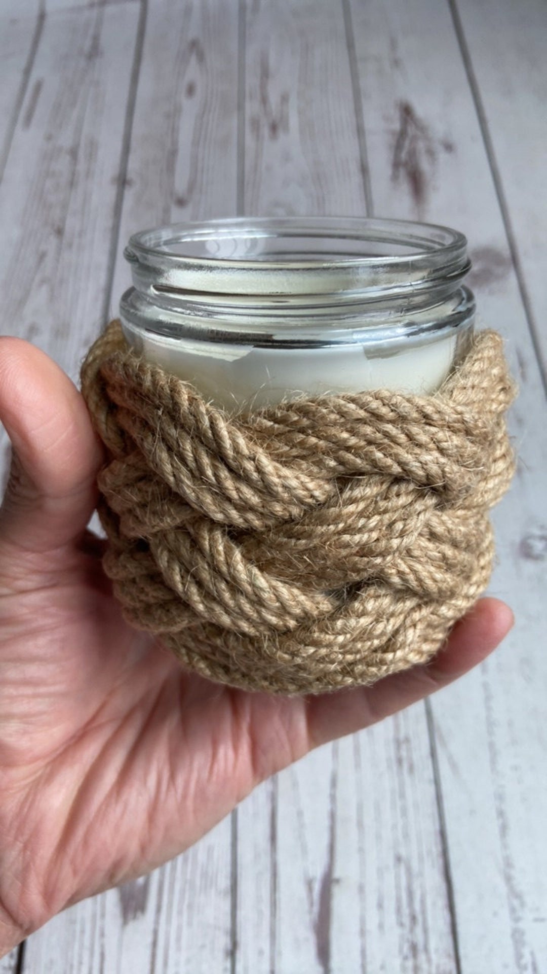 Jar Candle Sleeve Cozie for 7oz Single Wick Candle in Jute Rope Etsy