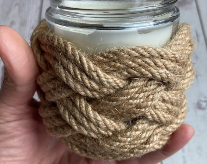 Jar Candle Sleeve Cozie for 7oz Single Wick Candle in Jute Rope Etsy