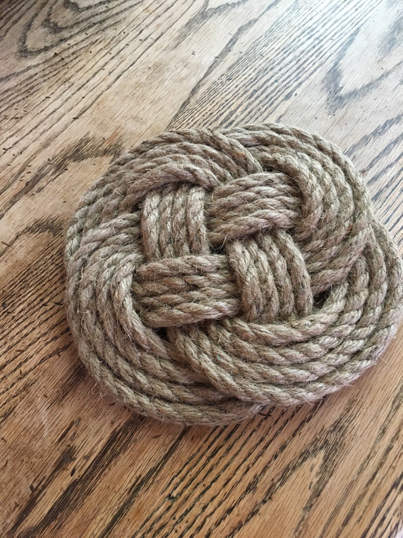 Nautical Hot Pad Trivet Jute Rope Kitchen Decor Deck Patio Etsy