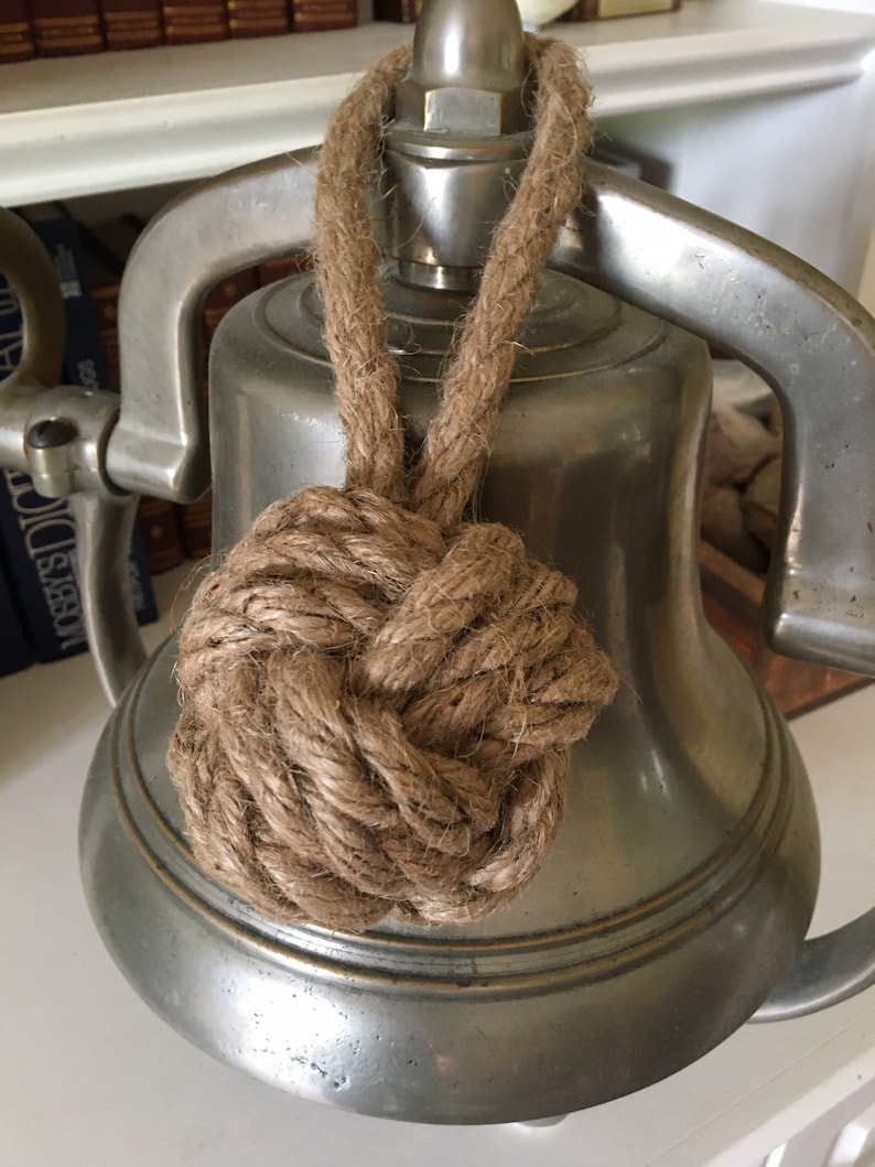 Nautical Knot Decor Jute Rope Ornament Monkey Fist Table Top Etsy