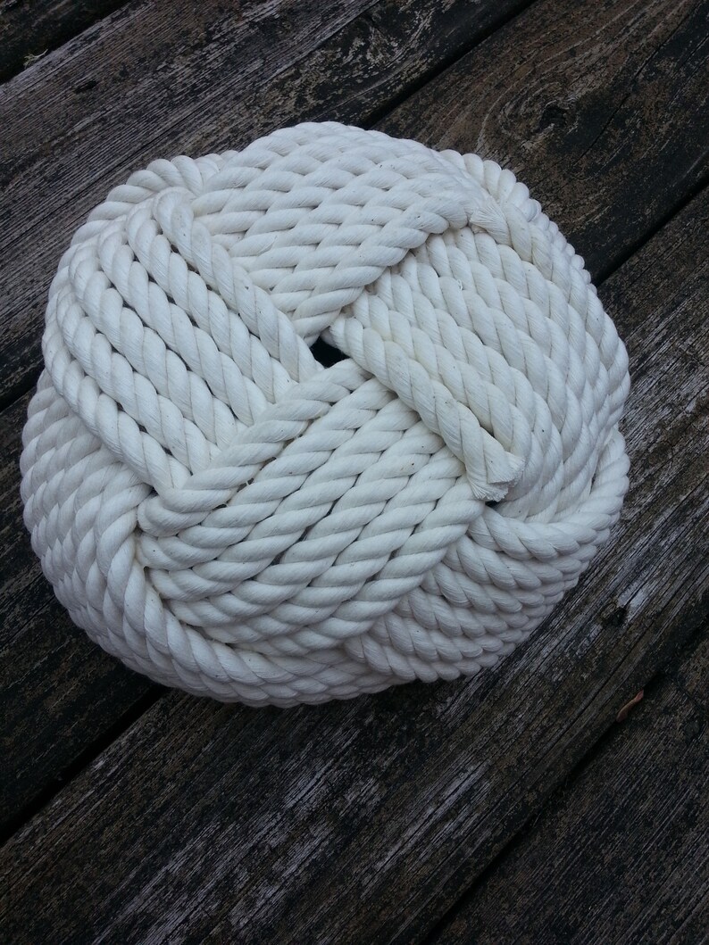 Large Rope Bowl White Sailor Knot Cotton Rope Basket Kitchen Etsy