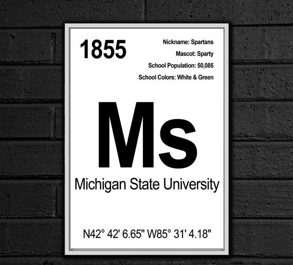 Michigan State University College Elements Wall Art Prints