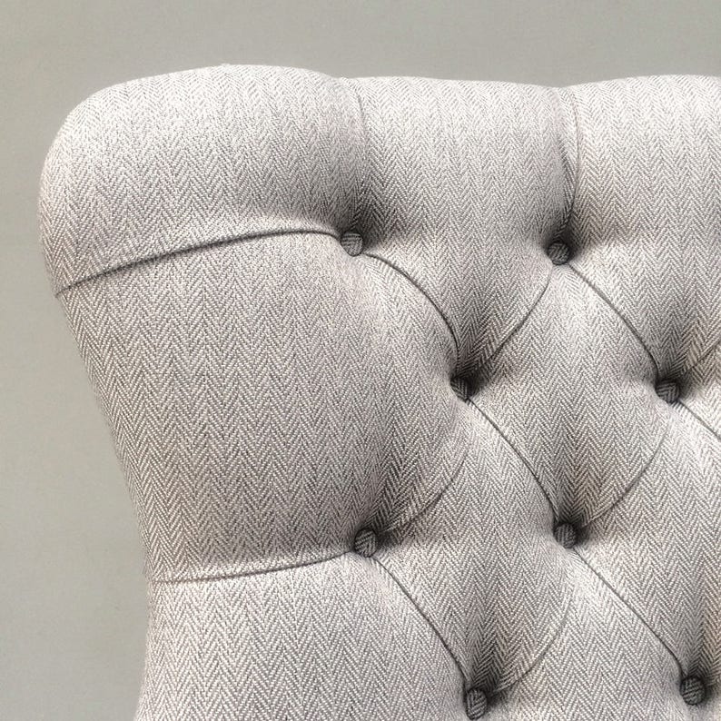 Poirot Grey Herringbone Armchair Etsy UK