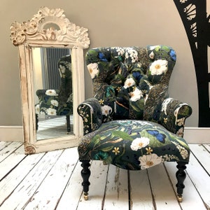 Anaise Peacock Velvet Armchair