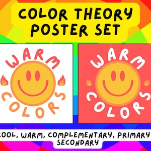 Color Theory Poster Set - Square or Circle Art Teacher Resource - Art Class Posters