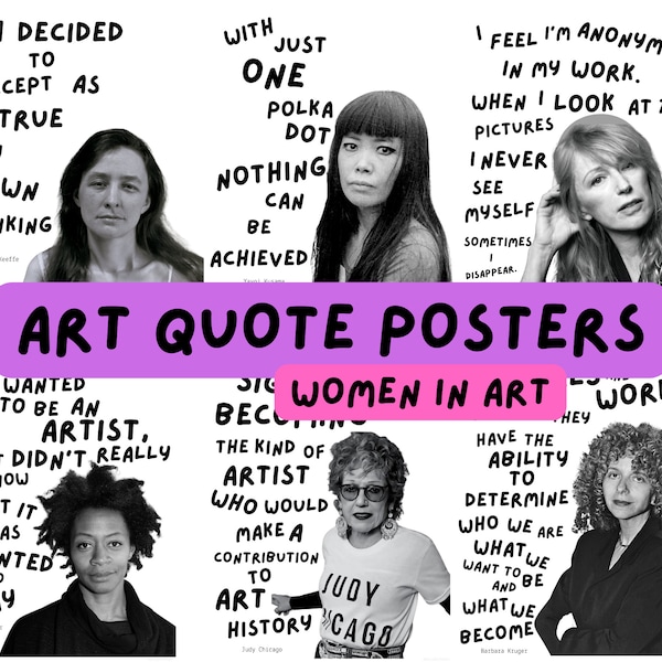 Famous Artist Quote Poster Pack (6) VOL 2. Women in Art