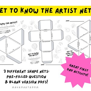 Get to Know the Artist Nets- First Day Activity - Sub Plans - MauroArtRoom