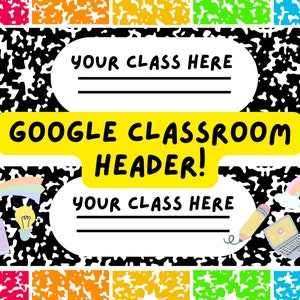 Google Classroom Composition Header - Custom Rainbow Stream Banner Theme - Digital Download!