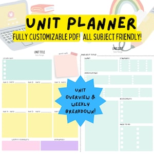 Digital Download Unit Planner (Art & General Ed) Teacher Planner