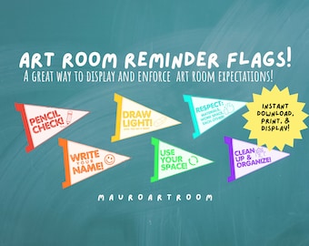 Bandiere promemoria Art Room - Decorazione per insegnanti - MauroArtRoom