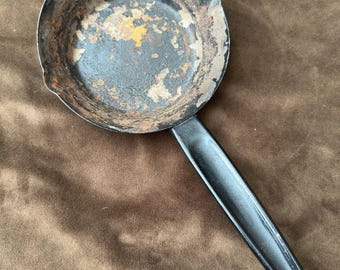 Antique Stamped Steel Cold Handle Acme NY 1876 Camp Skillet Cowboy