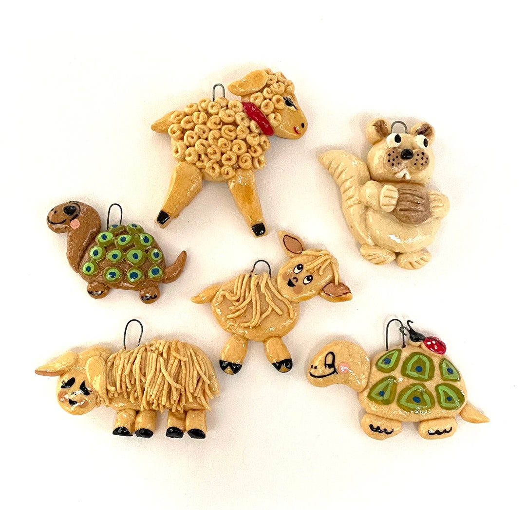 Vintage Bread Dough Ornaments, Salt Dough Ornaments, Lamb Ornament