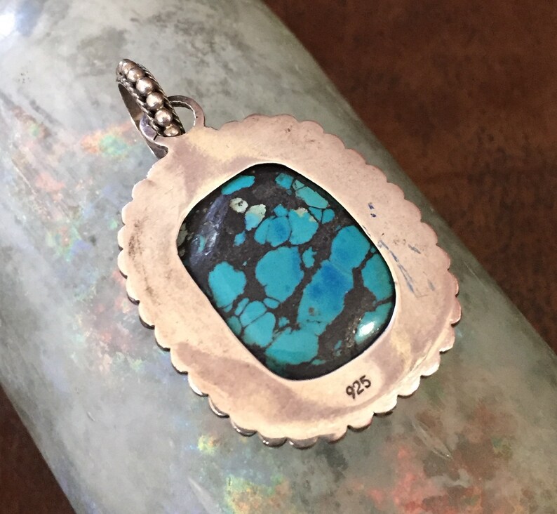 Vintage Turquoise and Sterling Silver Pendant