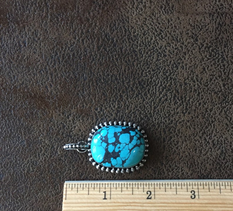 Vintage Turquoise and Sterling Silver Pendant