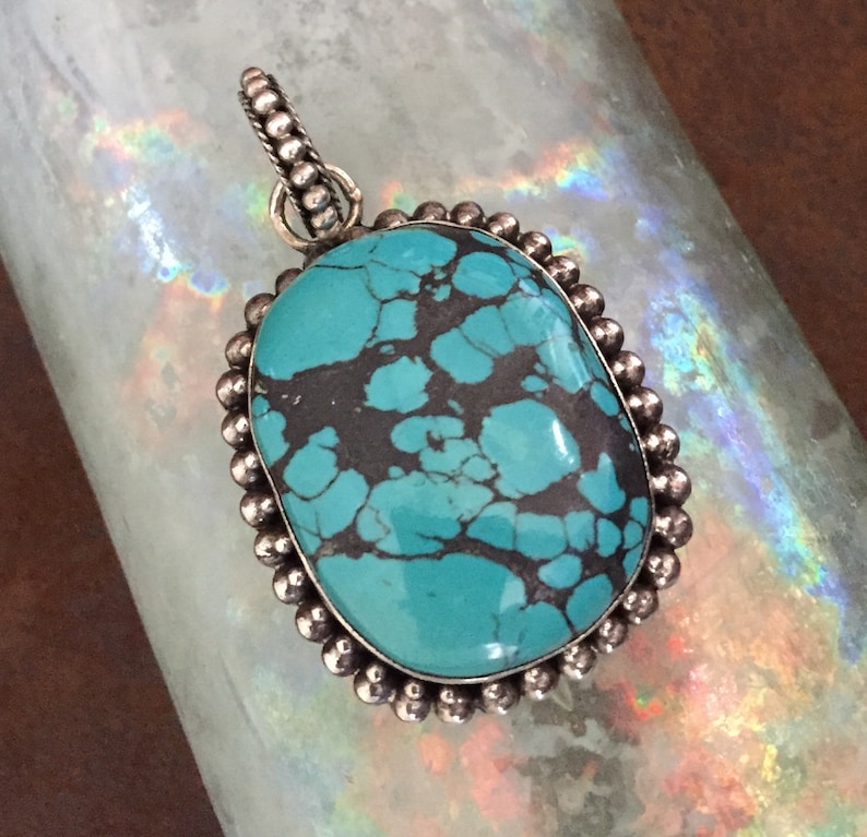 Vintage Turquoise and Sterling Silver Pendant