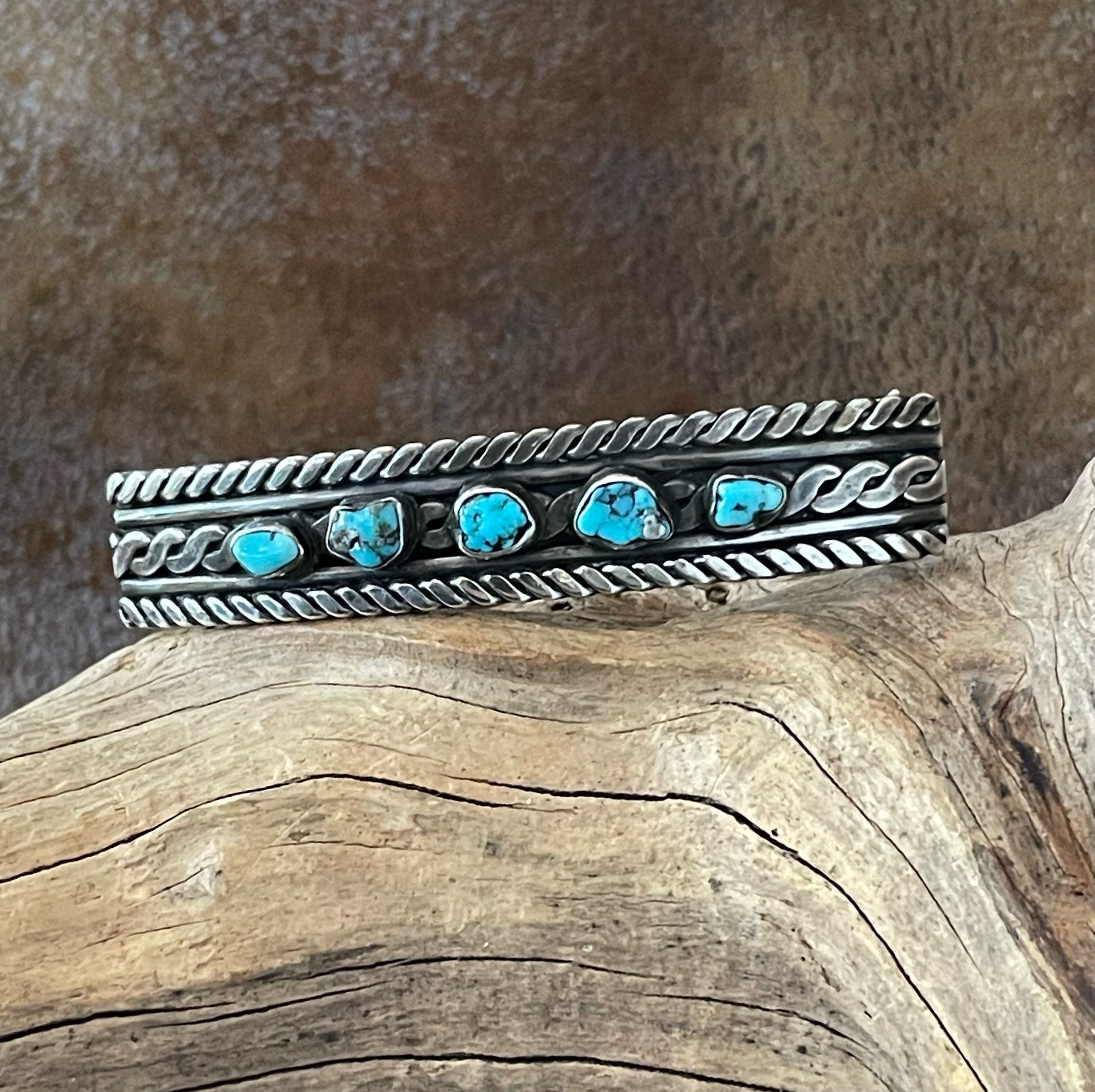 Native American Made Vintage Silver and Turquoise Hair Barrette? Best Vintage Native American Navajo Larry Moses Begay  main image 2