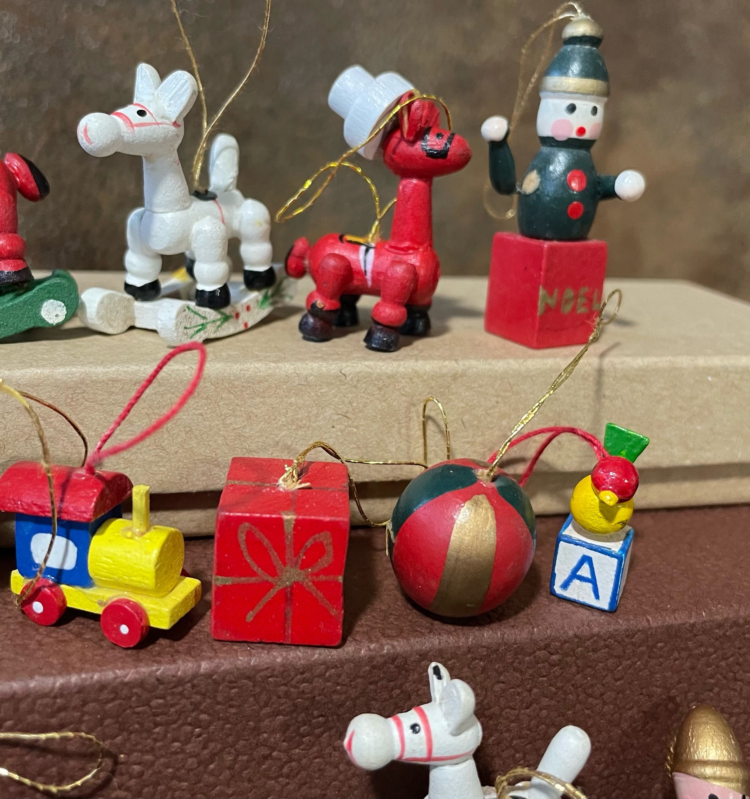 Vintage Mini Kurt Adler Wooden Toy Ornaments Mid Century Etsy