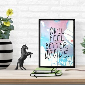 Vous vous sentirez mieux à l’extérieur, Affirmations positives pour les enfants, Art mural de chambre d’enfants, Art printable pour enfants, Décor positif, Salle de jeux, Impression d’école à la maison