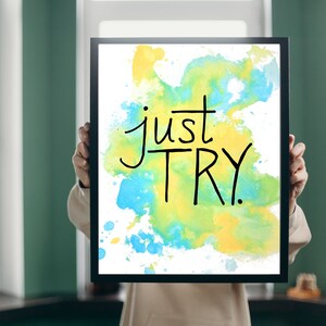 Essayez simplement les affirmations positives pour enfants, l’art mural de la chambre des enfants, l’art imprimable pour enfants, le décor positif, la salle de jeux, l’impression de l’école à la maison