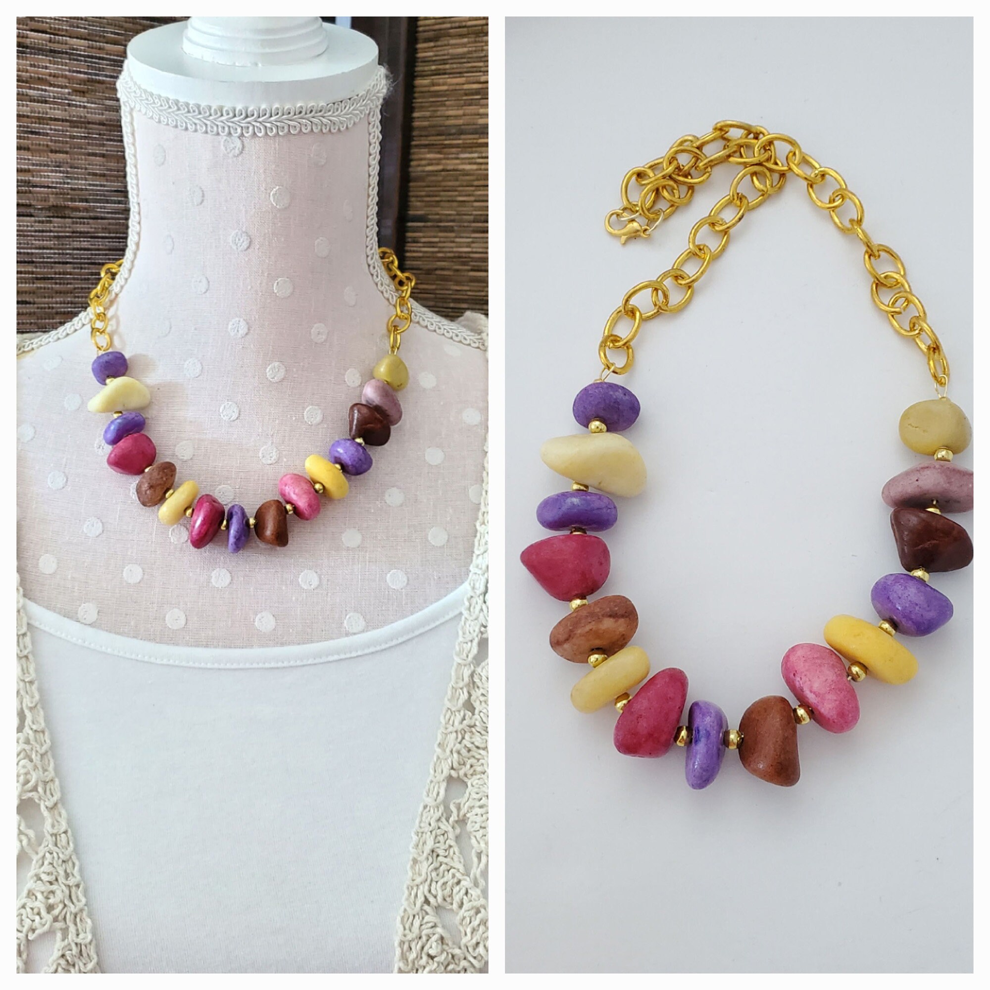 ネックレス・ペンダント Multi Color Stone Statement Necklace Odyssey Lapis Multi Stone Statement Necklace – Barse Jewelry