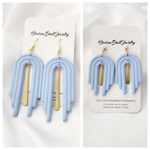 Blue Earrings, Dangle, Drop, Stud, Statement, Clay,