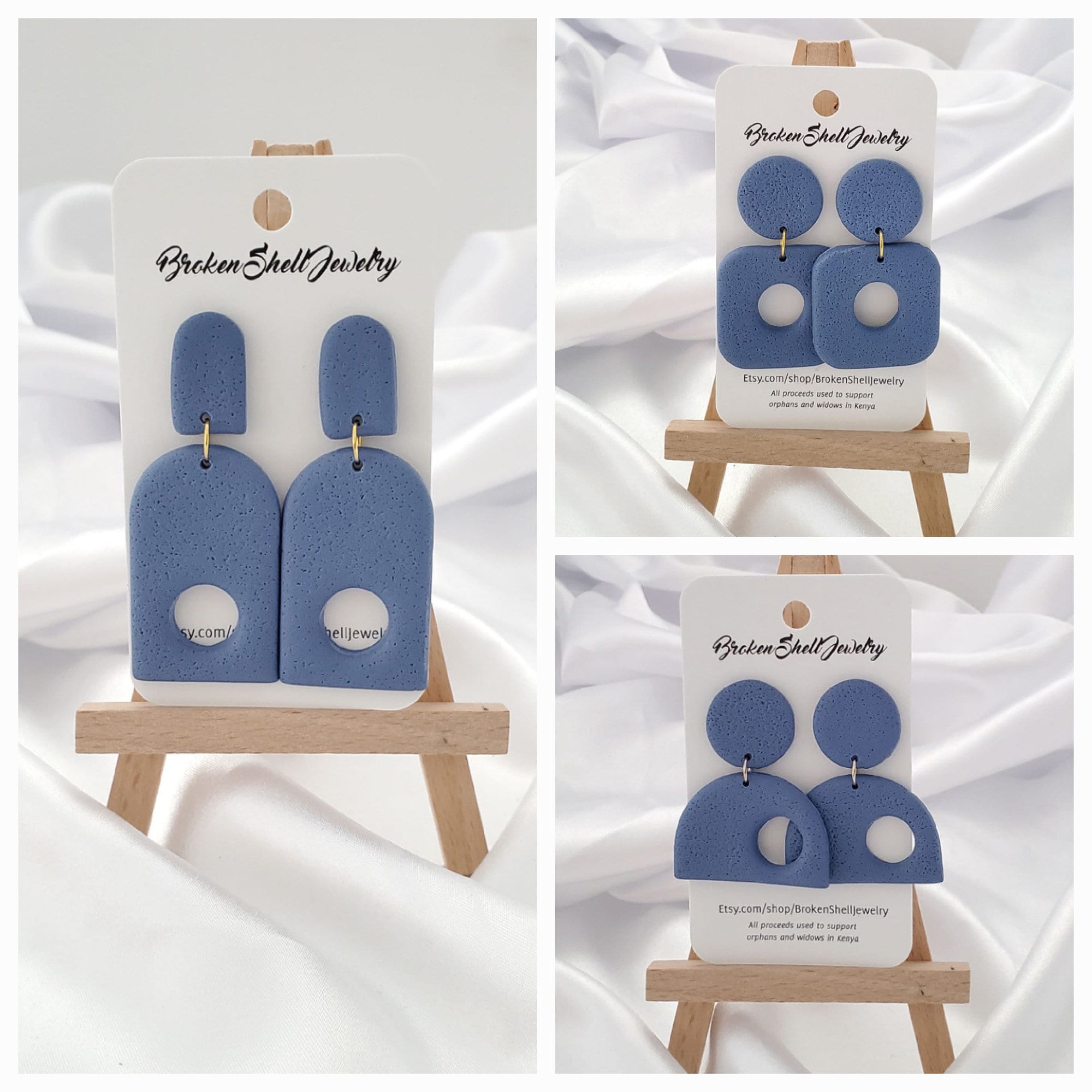Periwinkle Clay Dangle Earrings