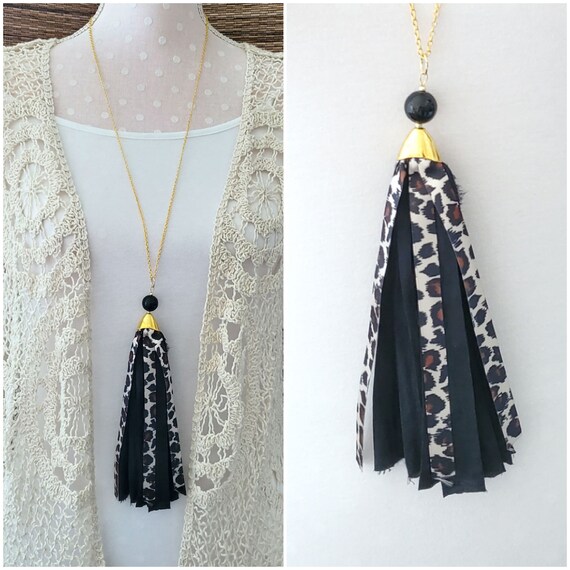 Tassel Necklace, Sari Silk, Silk Tassel, Fabric, Long Necklace