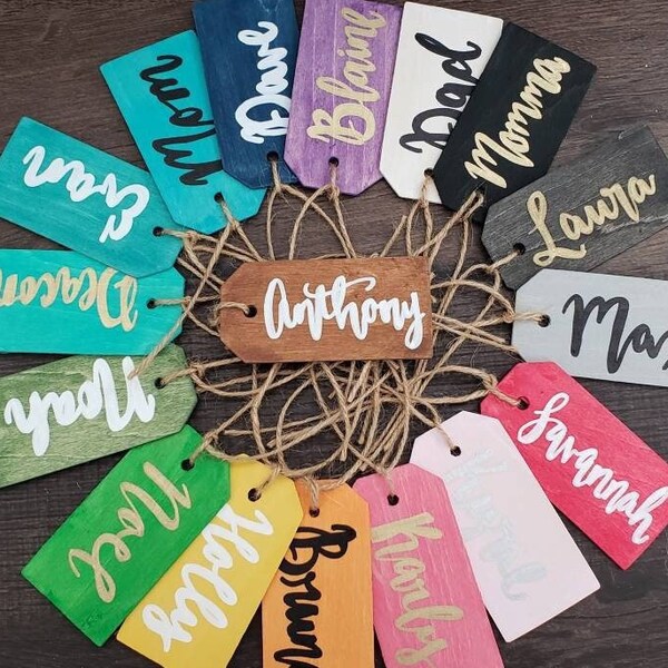 Stocking Name Tag - Etsy