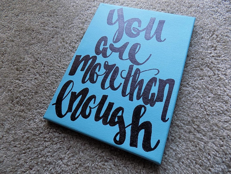 You are more than enough Canvas Quote Art Home Decor Wall Etsy