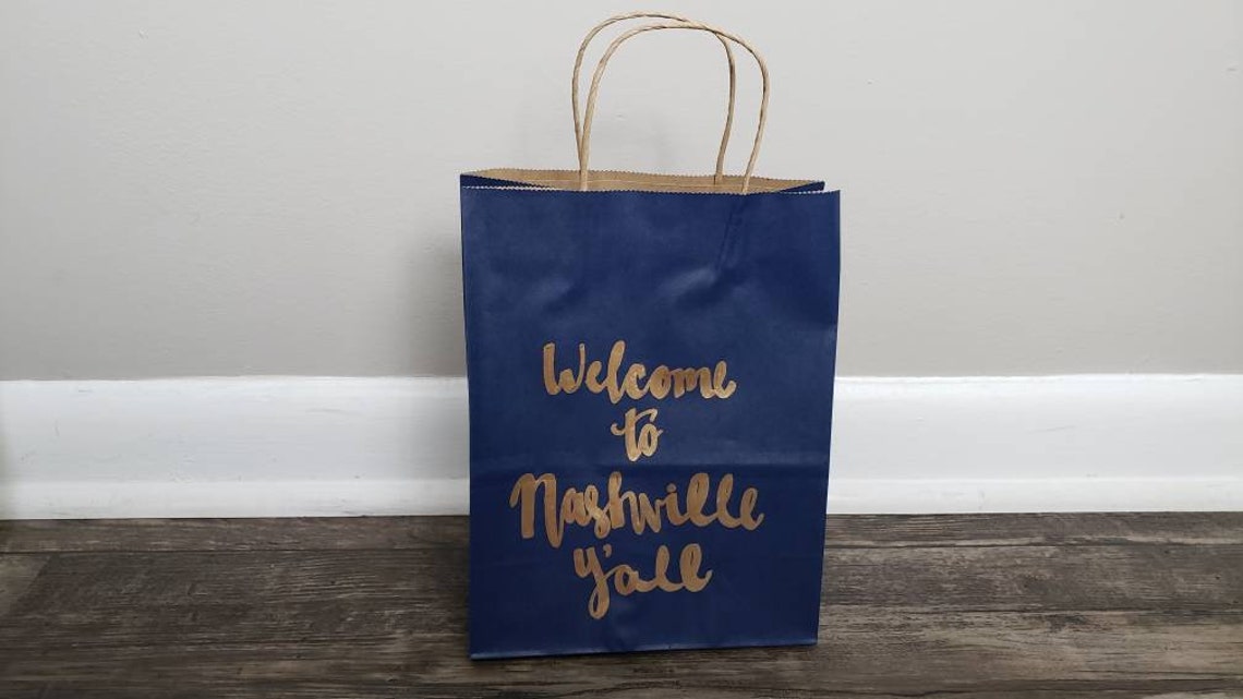 to Nashville Y'all Custom Gift Bags Nashville Etsy