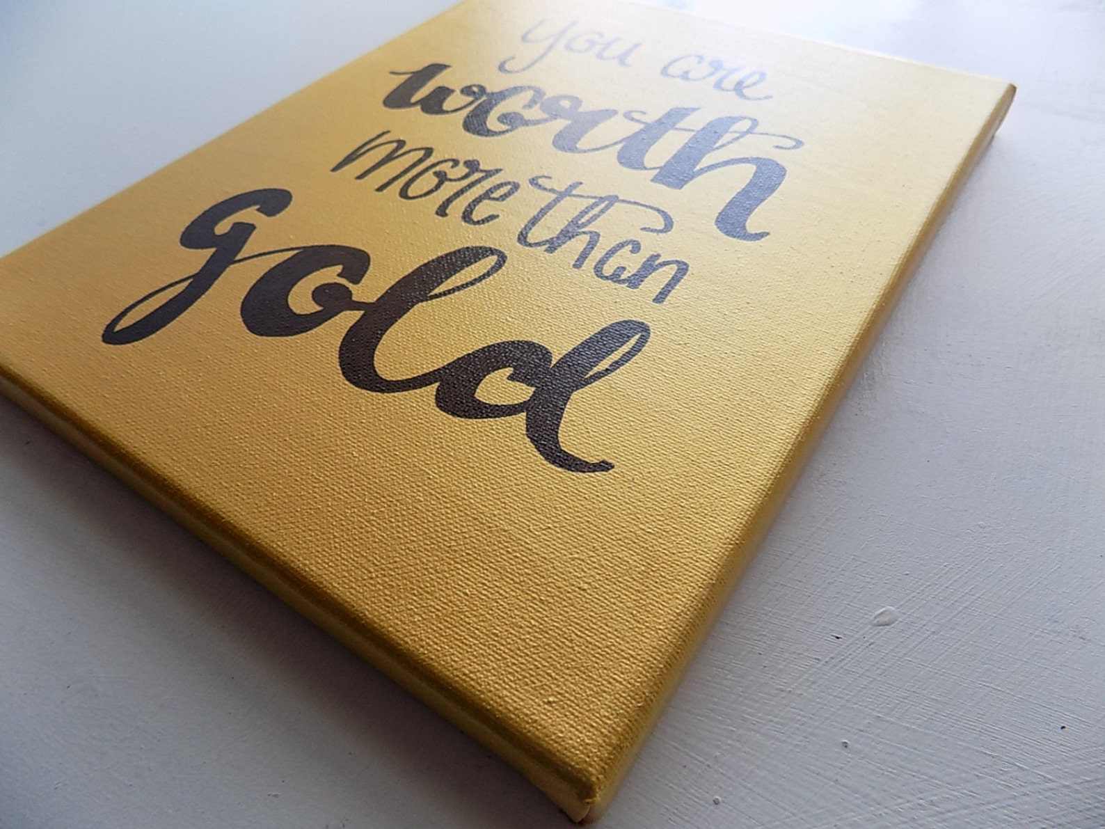 You are worth more than gold Canvas Quote Art Handpainted Etsy